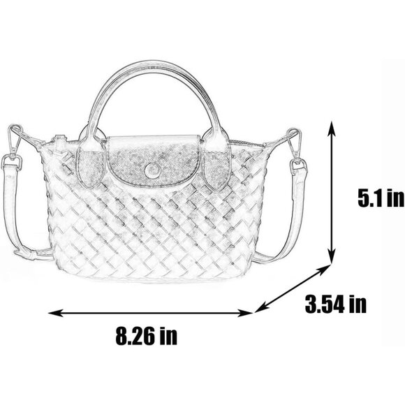 Fashion-Forward Mini Braided Leather Satchel - Lightweight & Versatile Design - Picture 4 of 7